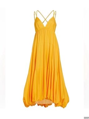 NWT Cinq à Sept Effie Yellow Midi Dress Size 6 $395